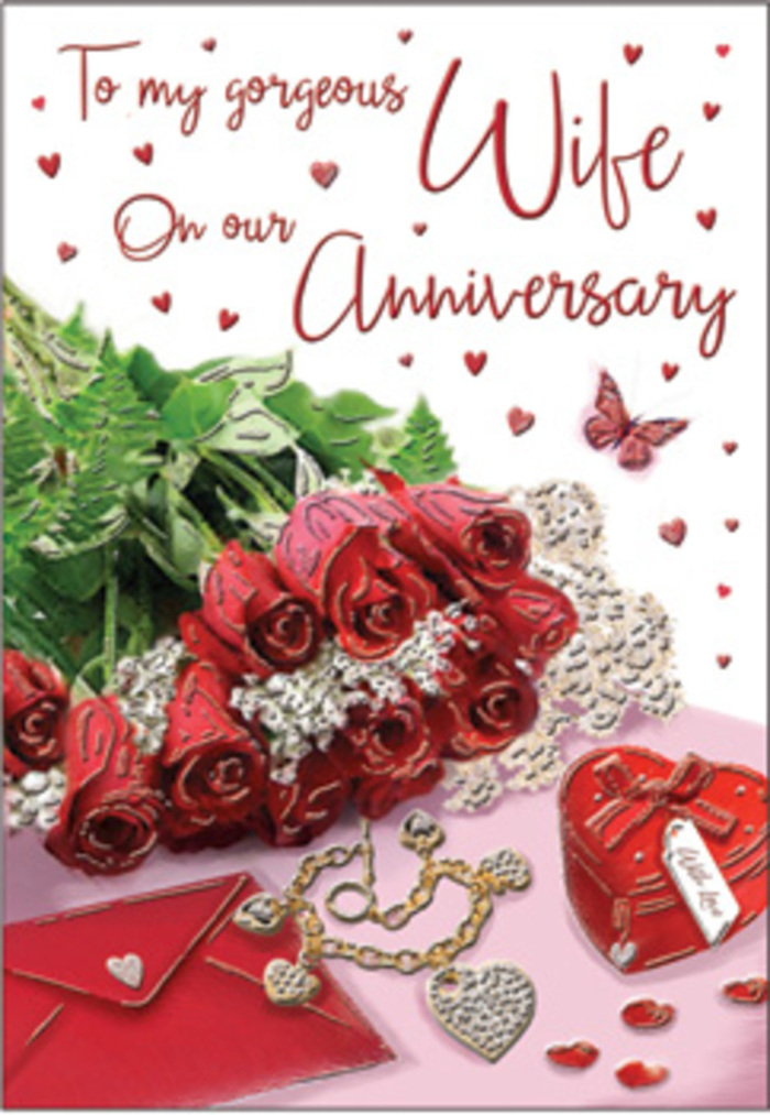 In this emotive anniversary card image, a luxurious bouquet of classic red roses takes centre stage, each bloom fully open, generous, and meticulously defined. The petals are a deep, reassuring scarlet, the colour of passion and long-standing affection, while the lush green foliage interwoven between them heightens the sense of abundance, reminiscent of a bouquet freshly arranged by Flower Delivery Hatton for a special milestone. The roses rest against a softly shimmering backdrop, where light brushes gently across the surface, creating a subtle glow that echoes off the petals and the surrounding accents. Nearby, a radiant red heart-shaped box and an elegant jewellery set sit poised as if ready to be presented, evoking the delight of exchanging thoughtful gifts over many anniversaries. Delicate lace-like patterns and heart motifs are scattered throughout the design, catching the eye like reflections in a shop window along a quiet Hatton street at dusk. The scripted anniversary message is penned in graceful, flowing letters that curve across the card, anchoring the composition with sincere sentiment. Hints of velvet, satin ribbon, polished gold, and silver create a tapestry of textures that call to mind the pleasure of touching precious keepsakes lovingly stored over the years. The atmosphere is unashamedly romantic yet refined, like a peaceful evening at home when the bustle around Hatton Cross fades and a couple takes time to reminisce. This carefully balanced tableau of roses, jewellery, and hearts becomes a warm embrace in visual form, ideal for celebrating a relationship that has grown richer and more meaningful with every passing year in Hatton.